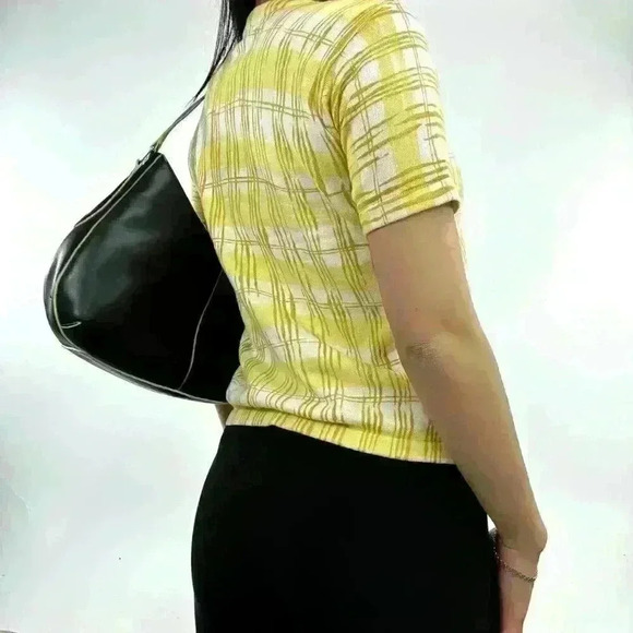 Dead stock knit baby tee plaid sweater - Picture 2 of 4